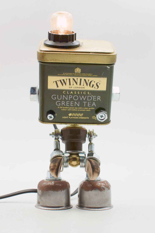 Robot lampada da tavolo stile "TWINING" fatta a mano