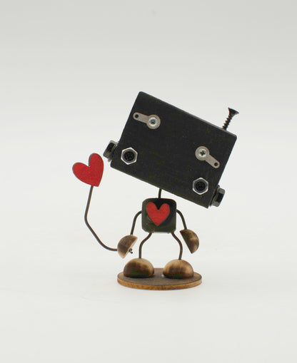 MINIBOT scultura robot fatto a mano