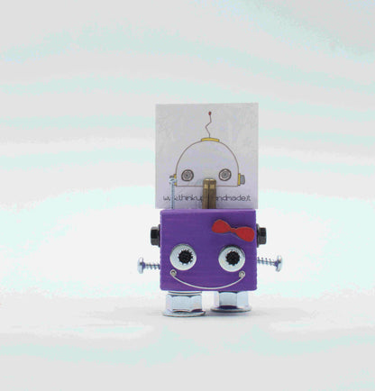 Robot table photo holder. Handmade place card holder.