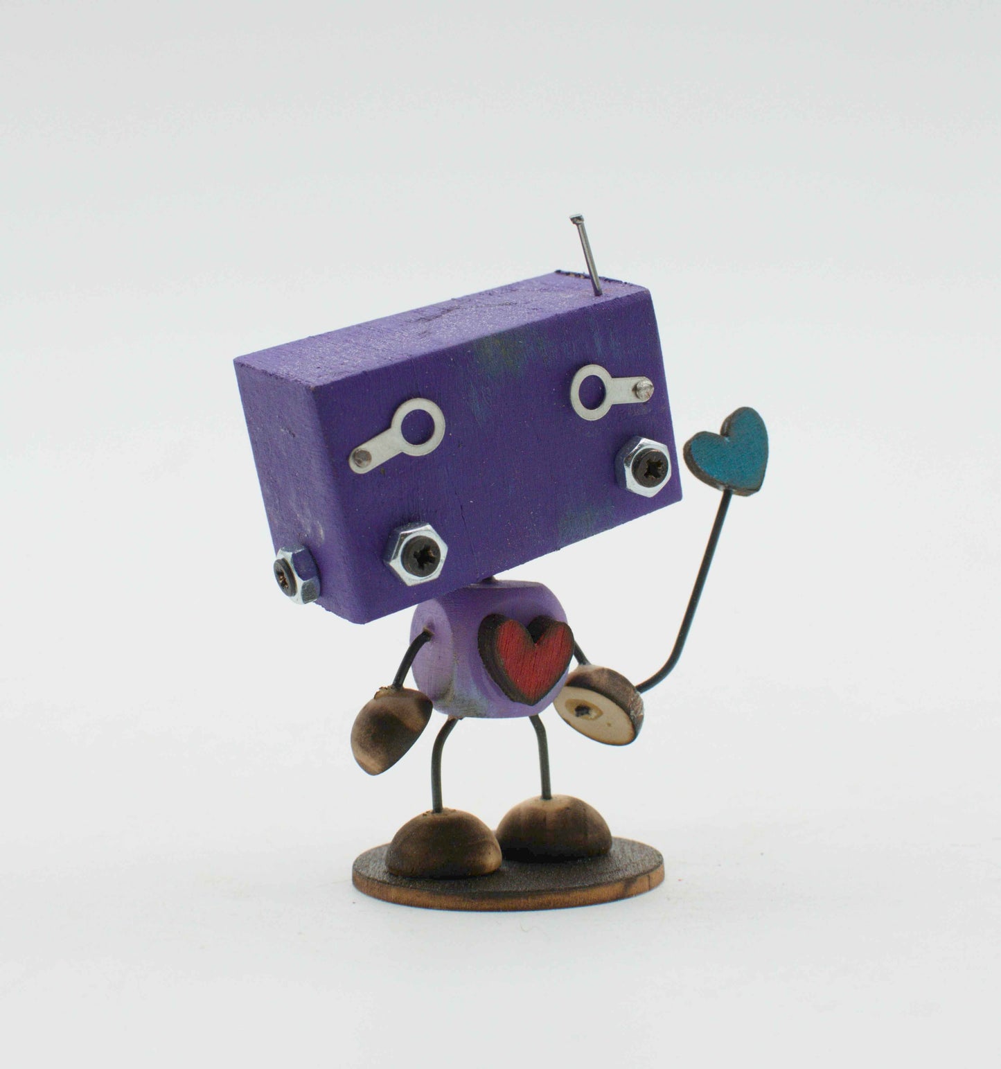 MINIBOT scultura robot fatto a mano