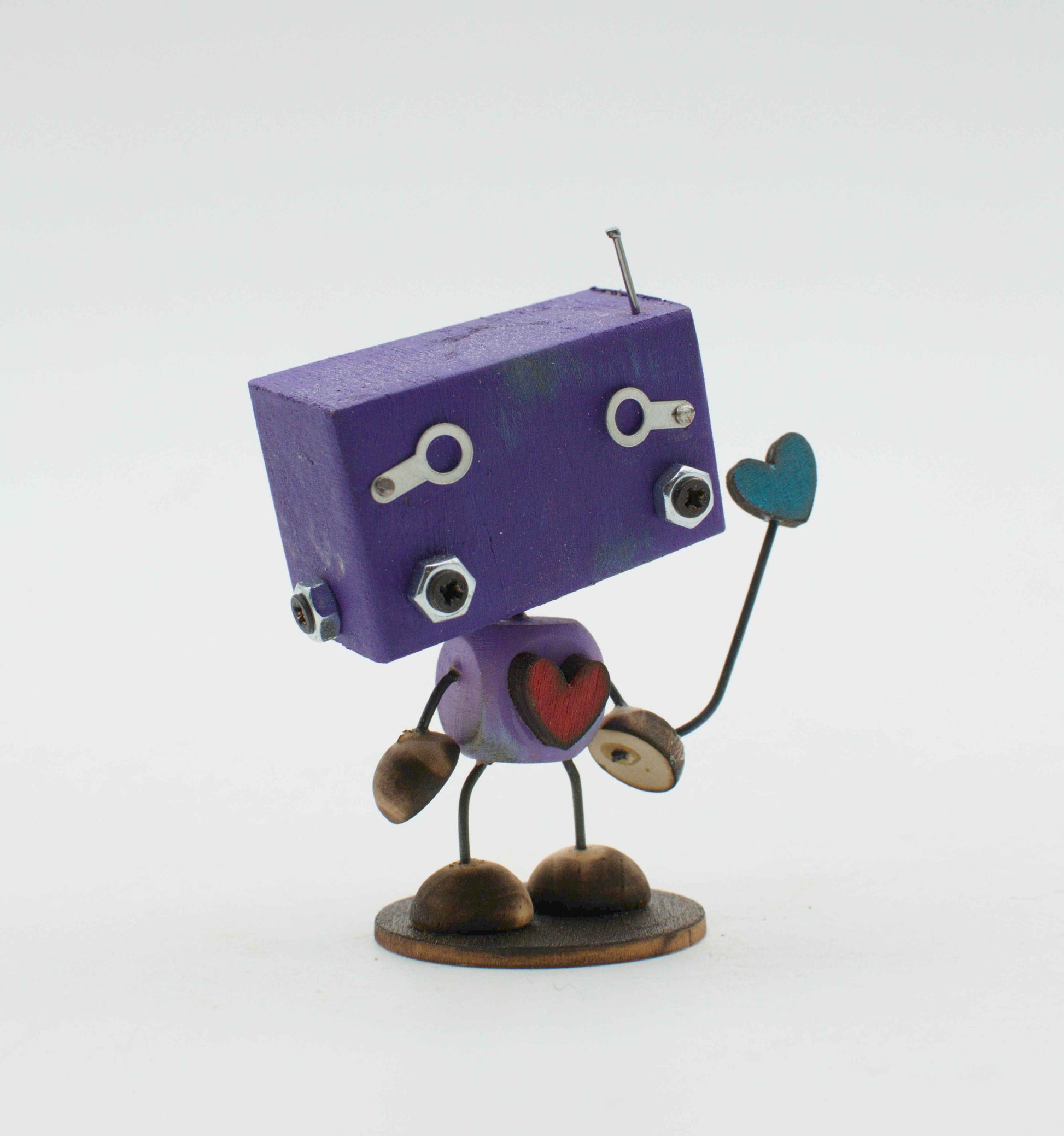 MINIBOT scultura robot fatto a mano