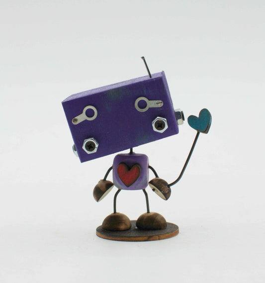 MINIBOT scultura robot fatto a mano