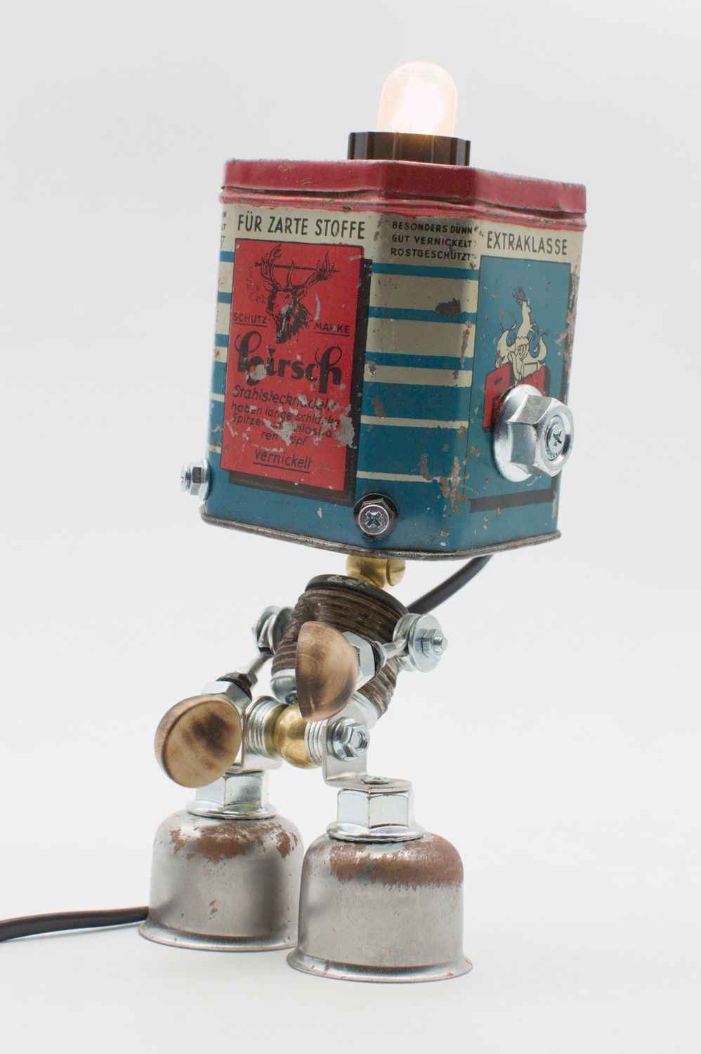 Robot lampada da tavolo stile "HIRSCH" fatta a mano