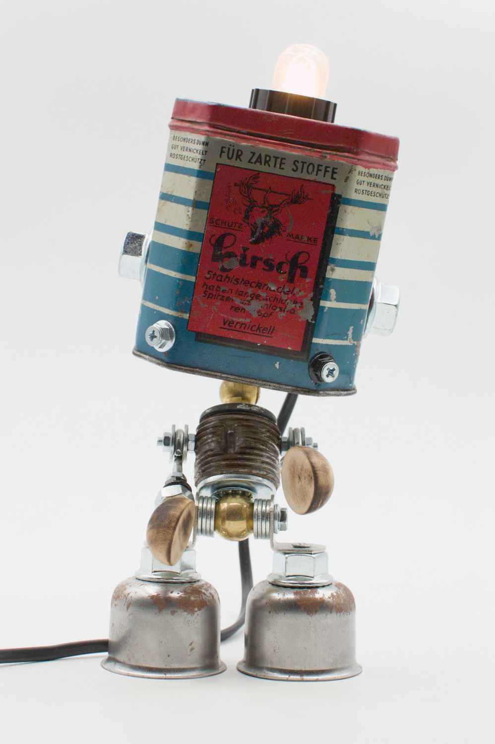 Robot lampada da tavolo stile "HIRSCH" fatta a mano