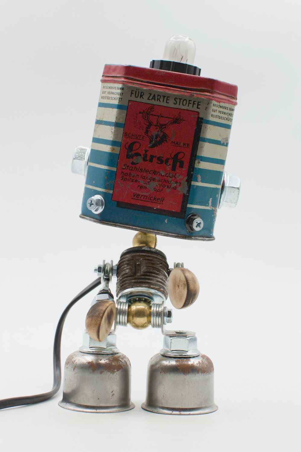 Robot lampada da tavolo stile "HIRSCH" fatta a mano