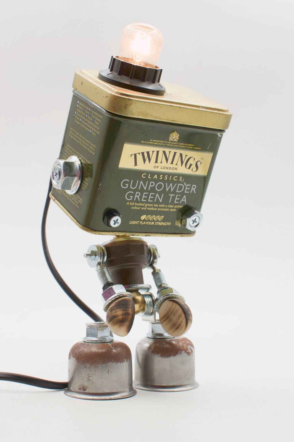 Robot lampada da tavolo stile "TWINING" fatta a mano